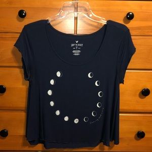 Navy Blue Moon Phases Tee